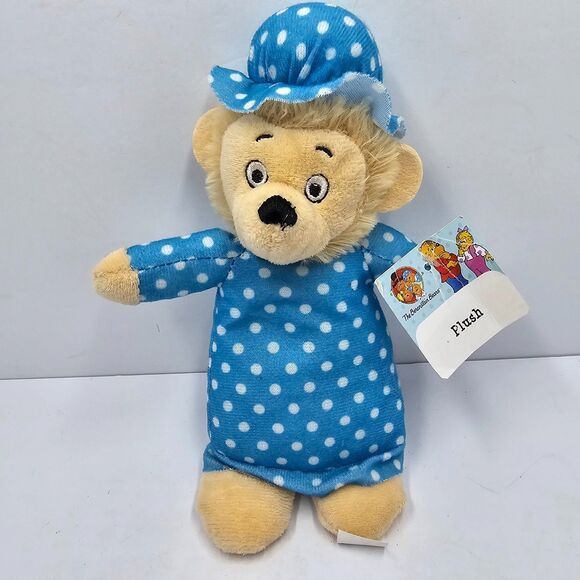 Berenstain Publishing Other - Berenstain Bears Sister Bear Plush Blue Polka Dot Nightgown Nightcap NWT Tag 9"